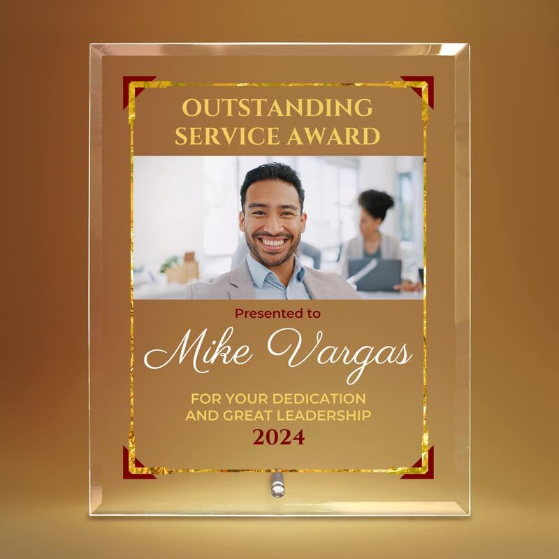Basic Fundamentals 8"x10" Personalized Glass Plaque for Awards and Trophies, Custom Award Plaque for Employee of the Month, Retirement, Leadership and Appreciation Gifts (Design 2) - Image 3